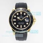 EWE Factory Swiss New Rolex Yacht-Master 3235 Replica Watch Gold Case Rubber Strap 